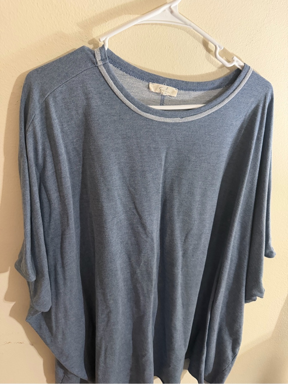 easel Size 1x Dusty Blue Women's Oversized Boxy Tunic Top